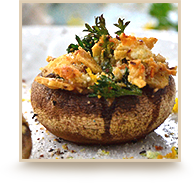 White cheddar stuffed mushrooms