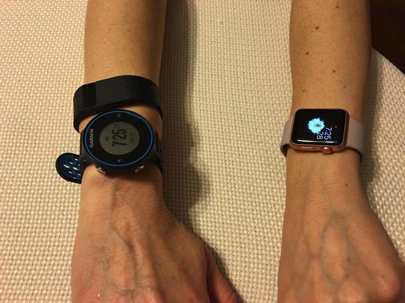 fitbit and a watch